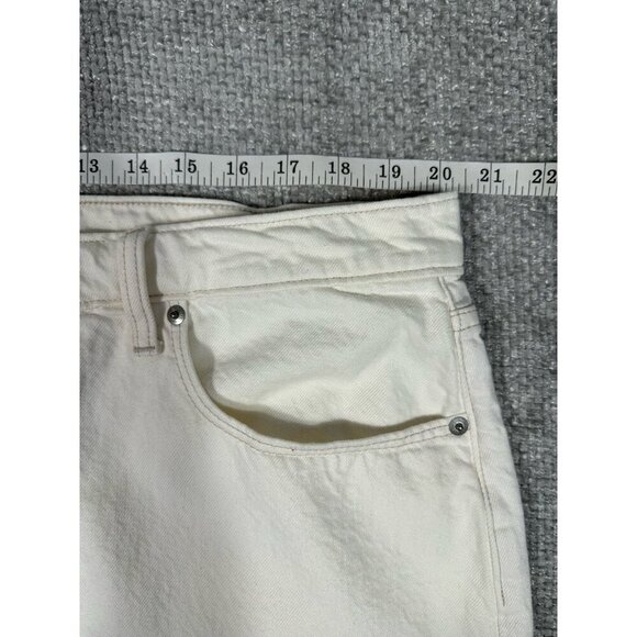 Abercrombie & Fitch Jean Skirt Womens 34/18 Cream High Rise Denim‎ Midi - Picture 3 of 7